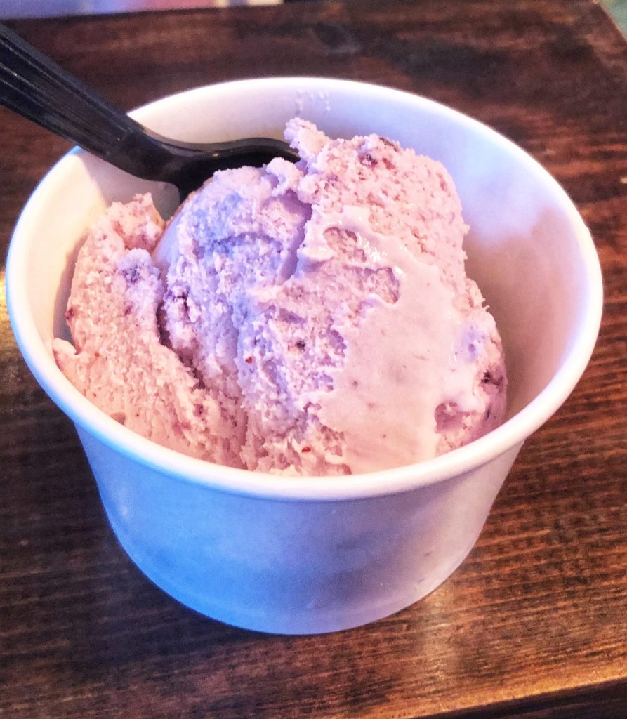 Huckleberry Ice Cream at Sweet Peaks
