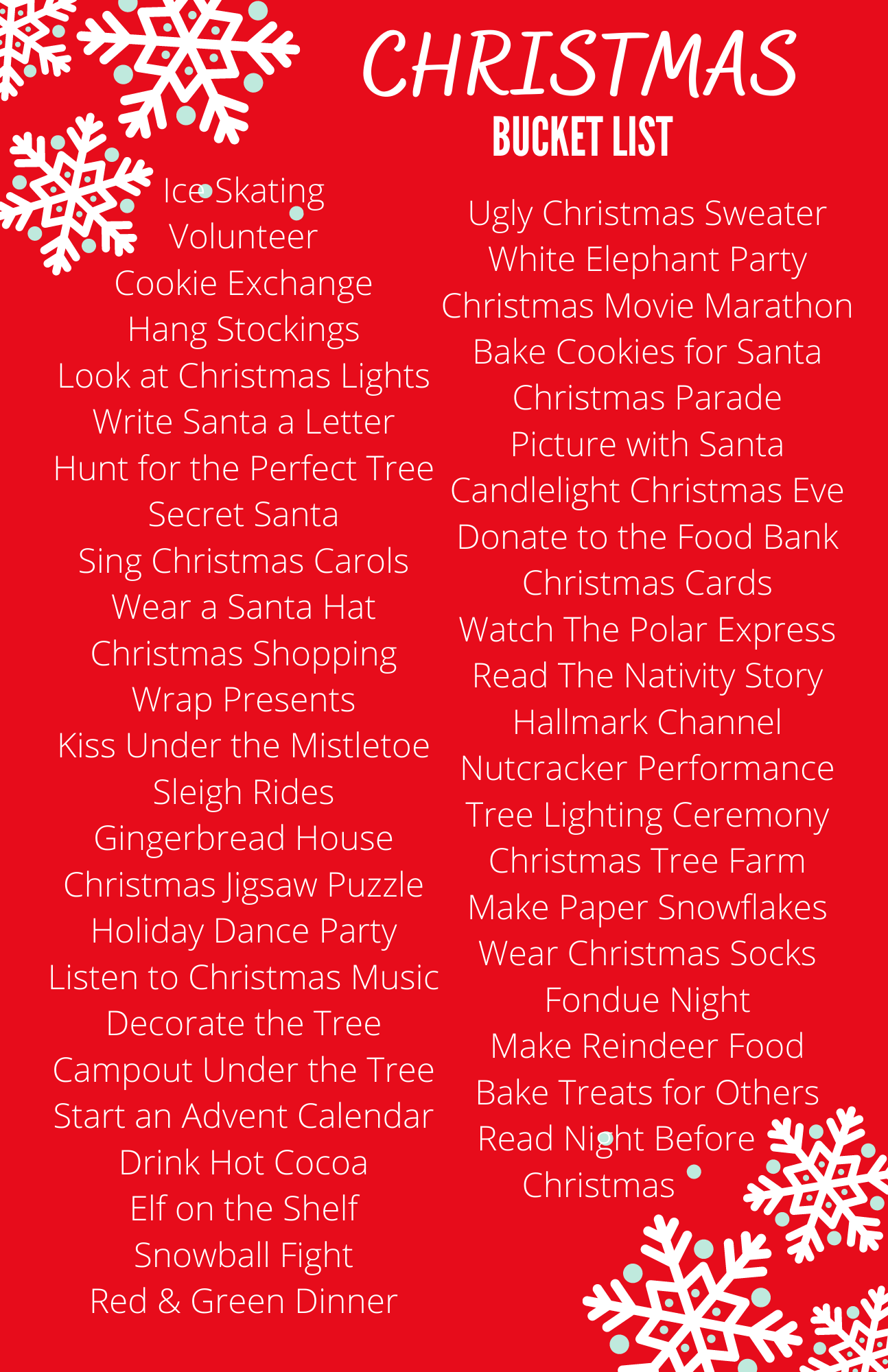 Ultimate Christmas Bucket List - Always Up For An Adventure