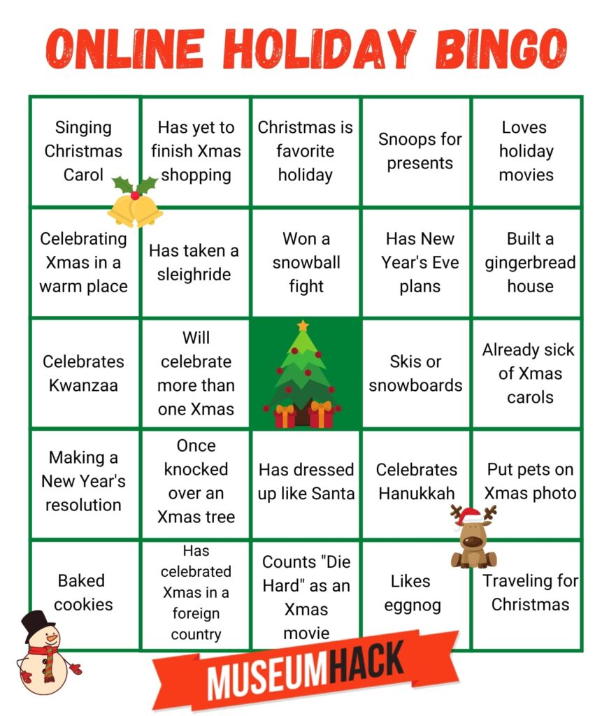 Fun virtual Christmas games -BINGO